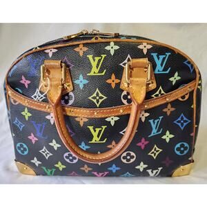Louis Vuitton M92662 Monogram Multicolor Multicolore Trouville Handbag Purse Bag